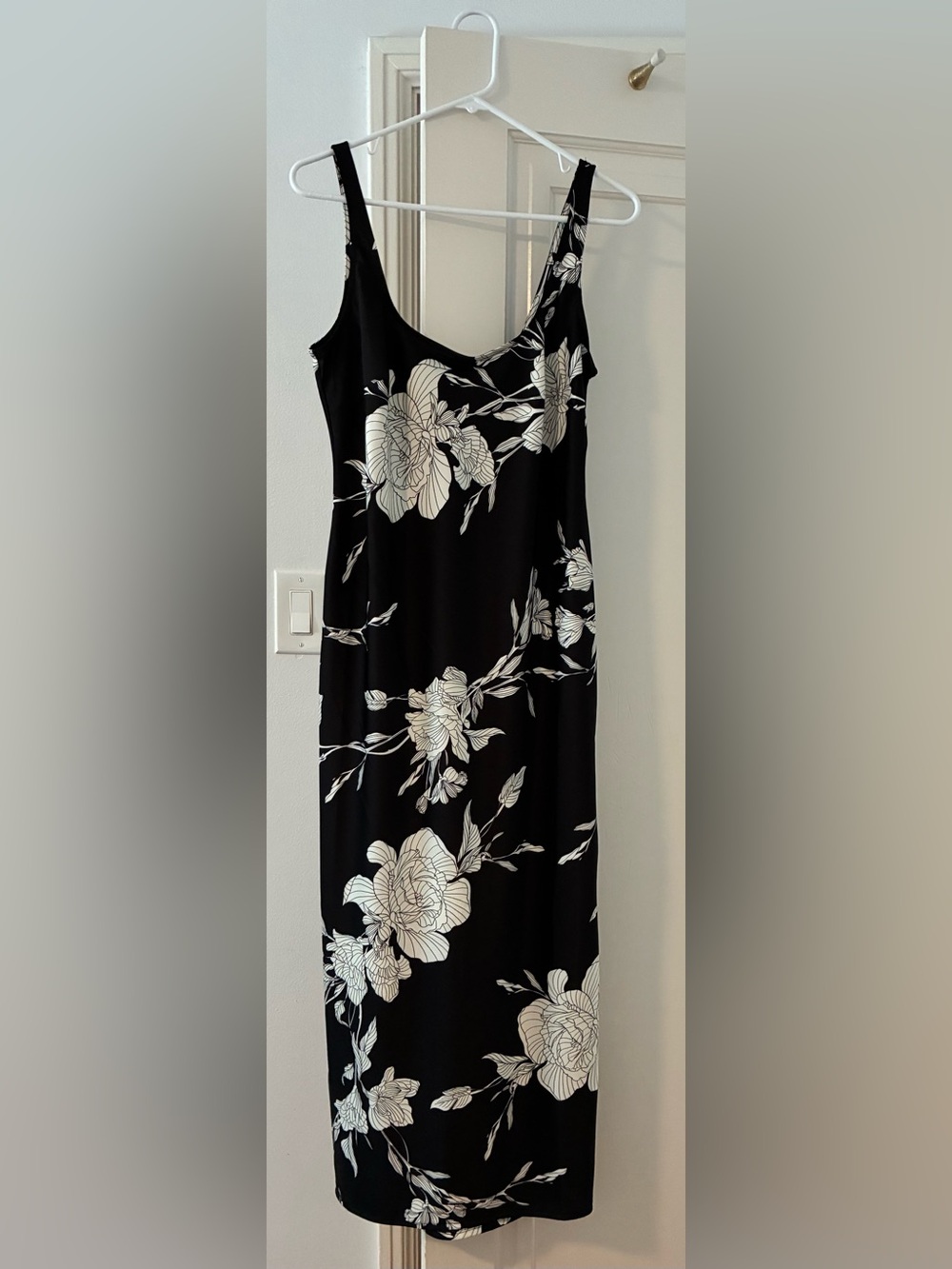 a new day Black Maxi Dress with White Floral Print